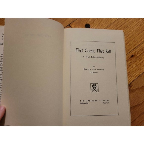 First Come, First Kill by Richard & Frances Lockridge, 1962, 1st Ed, HC DJ BCE - Picture 8 of 10